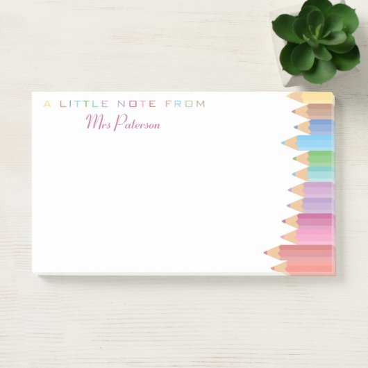 レインボークレヨン先生鑑賞かわいいカラフル ポストイット (オフィス)
