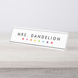 レインボークレヨン |幼稚園先生 デスクネームプレート