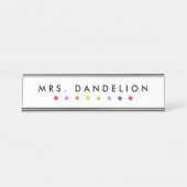 レインボークレヨン |幼稚園先生 デスクネームプレート (正面)