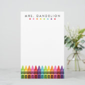 レインボークレヨン |幼稚園先生 便箋 (スタンド正面)