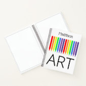 レインボークレヨン、ARTスケッチまたはノート、あなたの名前 ノートブック (内部)