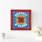 レインボークロシェ スクエア壁時計 (ホーム)