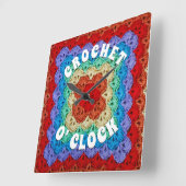 レインボークロシェ スクエア壁時計 (傾斜)