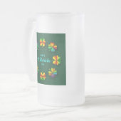 レインボークローバーで幸せなsaint patricks day フロストグラスビールジョッキ (正面左)