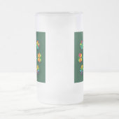 レインボークローバーで幸せなsaint patricks day フロストグラスビールジョッキ (中央)