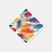 レインボークールカラフルインディアン羽毛ウォーターの色 スタンダードカクテルナプキン (角)