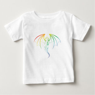 レインボークール神話ドラゴンエンブレム ベビーTシャツ