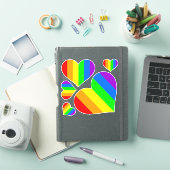 レインボーグハートステッカー シール (iPadカバー)