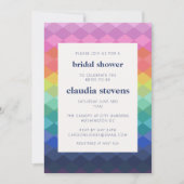 レインボーグラジエントダイヤモンドパターンブライダルシャワー 招待状 (正面)