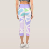 レインボーグラディエントの幾何学的な覆いレギンス カプリレギンス (裏面)