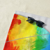 レインボーグラディエントガールズスポーツバレーボール ビーチタオル (インサイチュ)