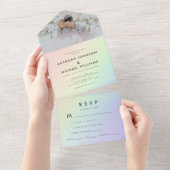 レインボーグラディエントゲイプライドカラフルLGBTQ結婚's オールインワン招待状 (貼ってはがせる)