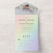 レインボーグラディエントゲイプライドカラフルLGBTQ結婚's オールインワン招待状 (内側)