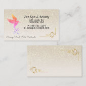 レインボーグラディエントハミングバードアイボリーグリッター 名刺 (正面/裏面)