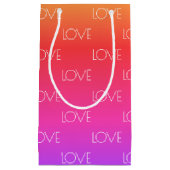 レインボーグラディエントラブカスタム文字 スモールペーパーバッグ (正面)