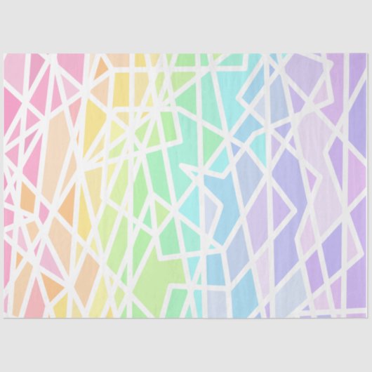 レインボーグラディエント幾何ティッシュペーパー 薄葉紙 (正面)