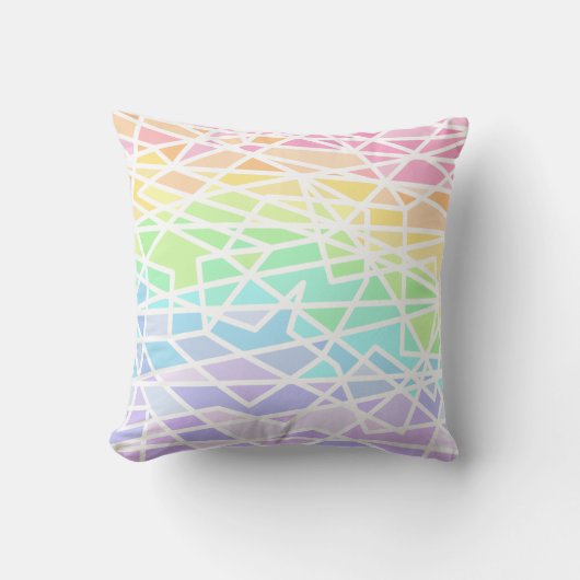 レインボーグラディエント幾何装飾用クッション クッション (正面)