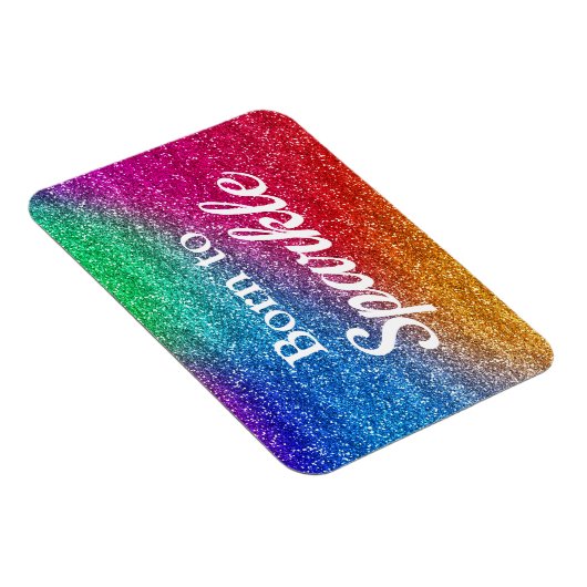 レインボーグラディエント生まれグリッターからスパークル マグネット (右側)