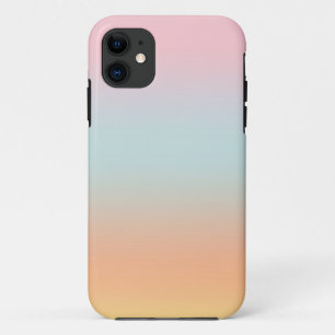 レインボーグラデーショグラデーションンピンクブルーピーチカスタムー iPhone 11 ケース