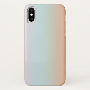 レインボーグラデーショグラデーションンピンクブルーピーチカスタムー iPhone X ケース