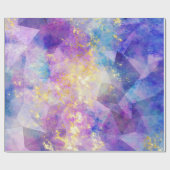 レインボーグラデーションと金ゴールドの火炎のオパール ラッピングペーパー (フラット)