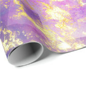 レインボーグラデーションと金ゴールドの火炎のオパール ラッピングペーパー (ロールコーナー)