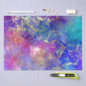 レインボーグラデーションと金ゴールドの火炎のオパール 薄葉紙 (クラフト)