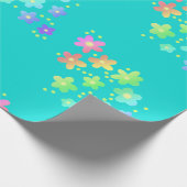 レインボーグラデーションの花の包装紙 ラッピングペーパー (角)