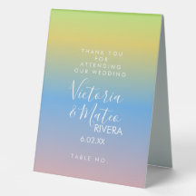 レインボーグラデーションイエローブルーピンク結婚ズ