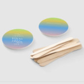 レインボーグラデーションイエローブルー結婚ピンク ハンドファン (組立なし)