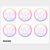 レインボーグラデーションキュートグリッタースターフレームベビーシャワー ラウンドシール (シート)