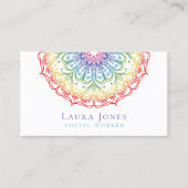 レインボーグラデーショングラデーション曼荼羅レディーススタイリスト 名刺 (正面)