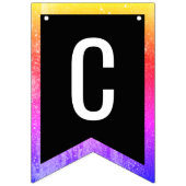 レインボーグラデーショングリッターフェイク卒業式パーティー バンティングフラッグ (第2の旗)