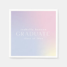 レインボーグラデーショントレンディー卒業ナプキン スタンダードカクテルナプキン