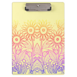 レインボーグラデーションバタフライ&ラディバグ クリップボード