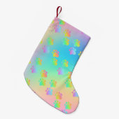 レインボーグラデーションパウプリント スモールクリスマスストッキング (正面 (吊り時))