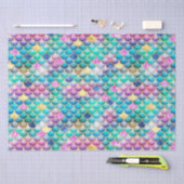 レインボーグラデーションフォイル&金ゴールドグリッターマーメイドはかりで測 薄葉紙 (クラフト)