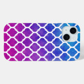 レインボーグラデーションホワイトモロッコタイルパターン Case-Mate iPhoneケース (裏面 (横))