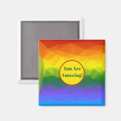 レインボーグラデーションポリゴン マグネット (正面/裏面)