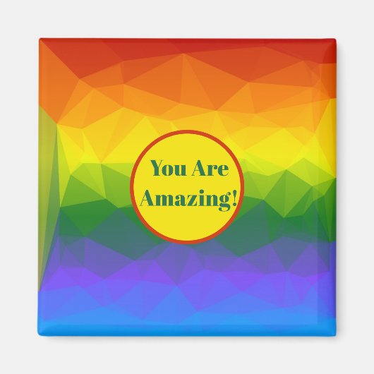 レインボーグラデーションポリゴン マグネット (正面)