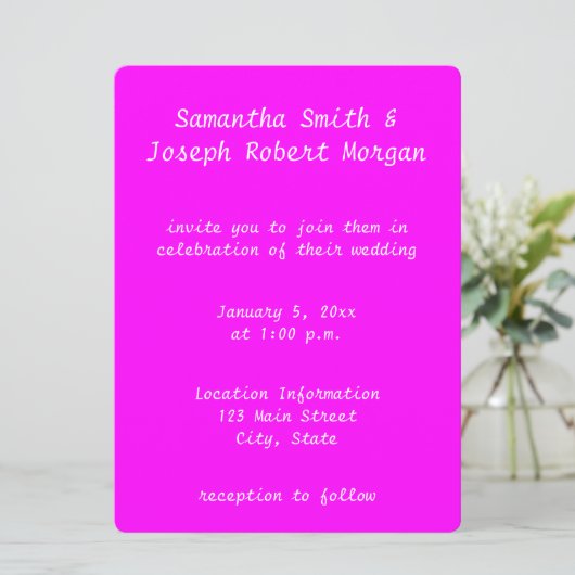 レインボーグラデーションマゼンダ結婚ーズ 招待状 (スタンド正面)