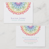 レインボーグラデーションマンダラレディースプライド美容師 名刺 (正面/裏面)