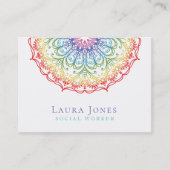 レインボーグラデーションマンダラレディースプライド美容師 名刺 (正面)