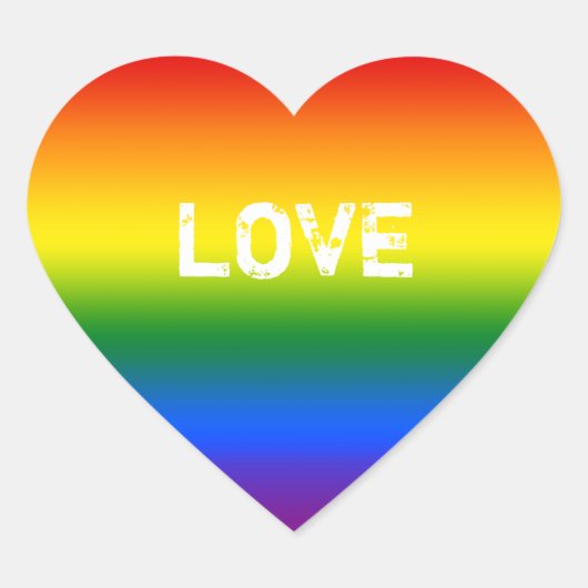 レインボーグラデーションラブ会話ハート ハートシール (正面)