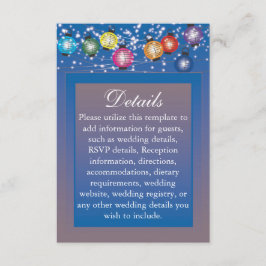 レインボーグラデーションランタン結婚式招待状詳細 エンクロージャーカード