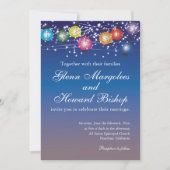 レインボーグラデーションランタン結婚式招待状 招待状 (正面)