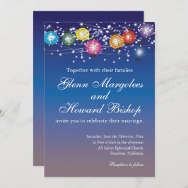 レインボーグラデーションランタン結婚式招待状 招待状