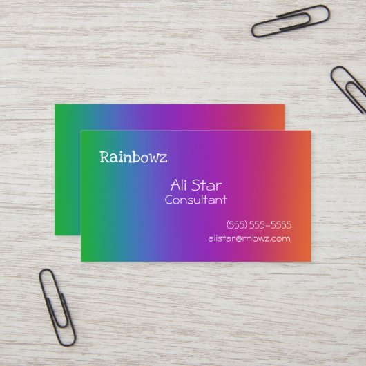 レインボーグラデーション名刺 名刺 (正面/裏面インサイチュ)