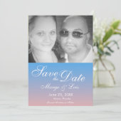 レインボーグラデーション日付写真を保存 招待状 (スタンド正面)