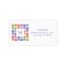 レインボーグラデーション水玉模様キルトパターン